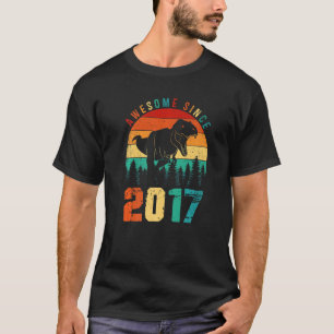 Camiseta Incrível Desde 2017, Retro Dinossaur Boys 6 Birthd