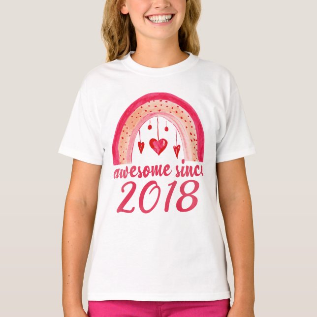 Camiseta Incrível desde 2018, Cute Rainbow 4. º presente de (Frente)