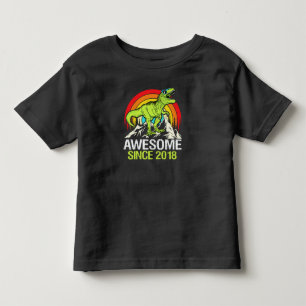 Camiseta Incrível Desde 2018 Dinossauro 5 Anos Aniversário 