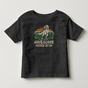Camiseta Incrível Desde 2018 Dinossauro 6 Anos 6º Aniversár