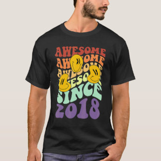 Camiseta Incrível desde 2018, nível 4, desbloqueado, garoto