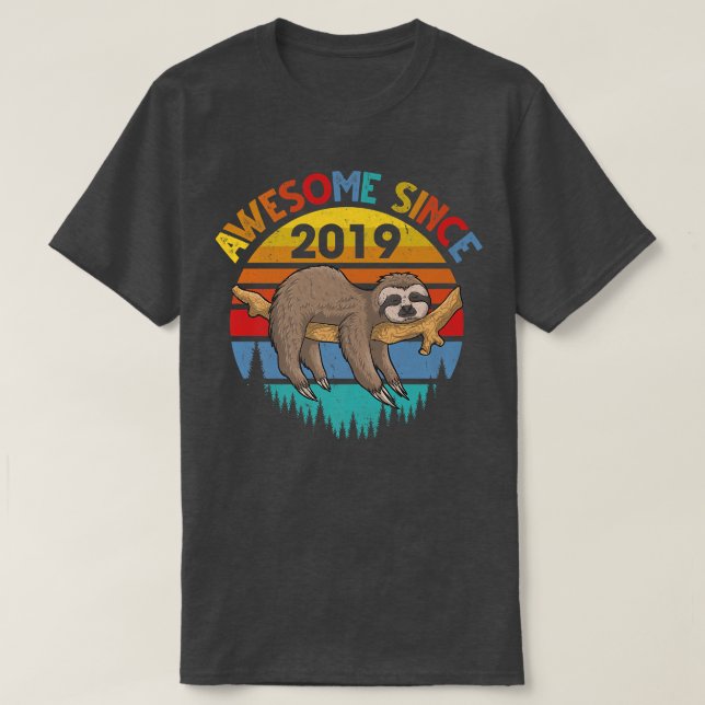 Camiseta Incrível desde 2019 Nascimento Leve de 3 Anos (Frente do Design)