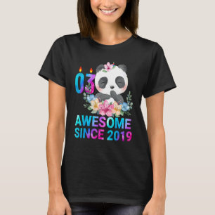 Camiseta Incrível desde 2019, Panda da Super Cute com 3 ano