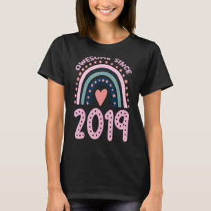 Camiseta Incrível desde 2019 Rainbow Pastel Aniversário de 