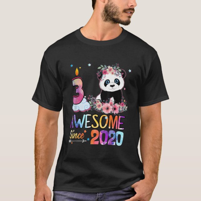 Camiseta Incrível Desde 2020 3º 3 Panda Unicórnio (Frente)
