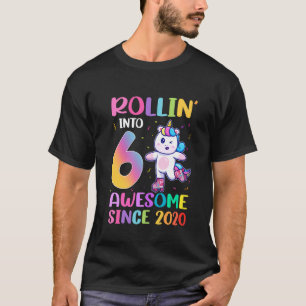 Camiseta Incrível Desde 2020 6º Aniversário Patins Unico