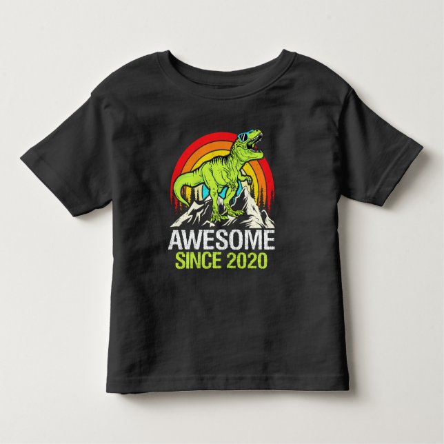 Camiseta Incrível Desde 2020 Dinossauro 3 Anos aniversário  (Frente)