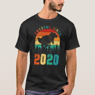 Camiseta Incrível Desde 2020 Retro Dinossaur Boys 3rd Birth