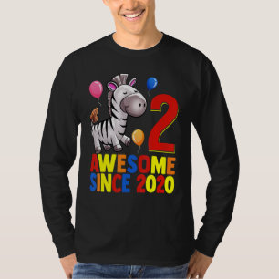 Camiseta Incrível Desde 2020 Zebra Colorida segundo anivers