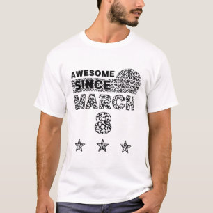 Camiseta Incrível Desde 8 de março Leopard 8 de março An
