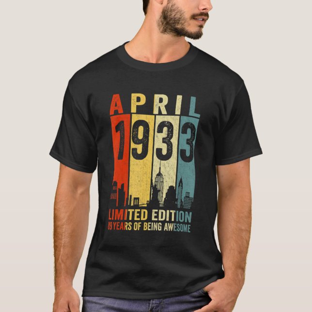 Camiseta Incrível desde abril de 1933, 89º Aniversário da V (Frente)