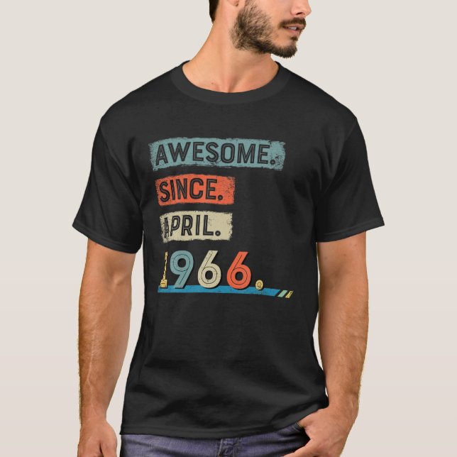 Camiseta Incrível Desde Abril De 1966 54º Homens De Anivers (Frente)
