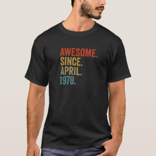 Camiseta Incrível Desde abril de 1978, 44 Birthday Vintage