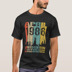 Camiseta Incrível Desde Abril De 1986, 36º Aniversário Da V