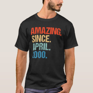 Camiseta Incrível desde abril de 2000 20 Retro Vintage Birt