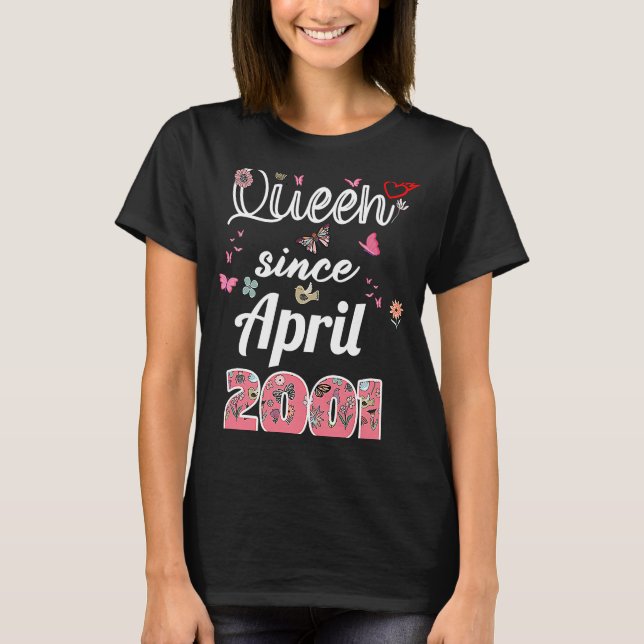 Camiseta Incrível desde abril de 2001 flores em 2001 abril  (Frente)