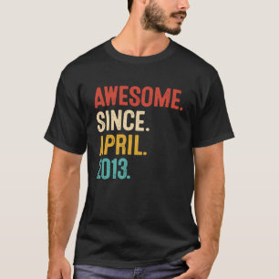 Camiseta Incrível desde abril de 2013 10º aniversário Retro