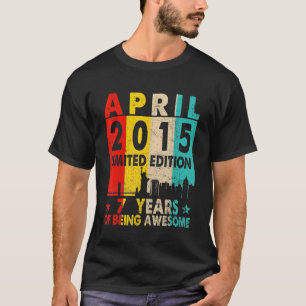 Camiseta Incrível Desde abril de 2015, 7 Birthday Vintage R