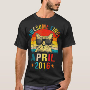 Camiseta Incrível Desde abril de 2016, 5 Birthday Gift Cat