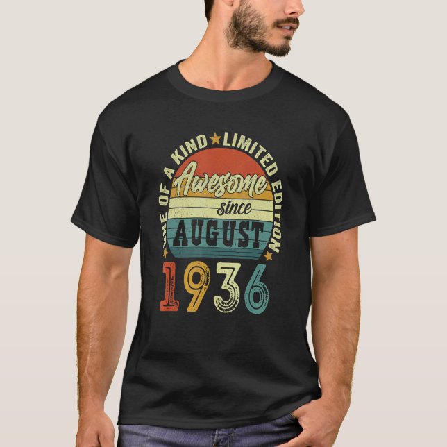 Camiseta Incrível Desde Agosto De 1936 86 Anos 86 Anos (Frente)