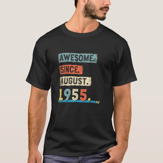 Camiseta Incrível Desde Agosto De 1955 Homens De Aniversári (Frente)