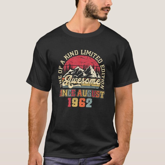 Camiseta Incrível Desde Agosto De 1962 60º Aniversário, 60  (Frente)
