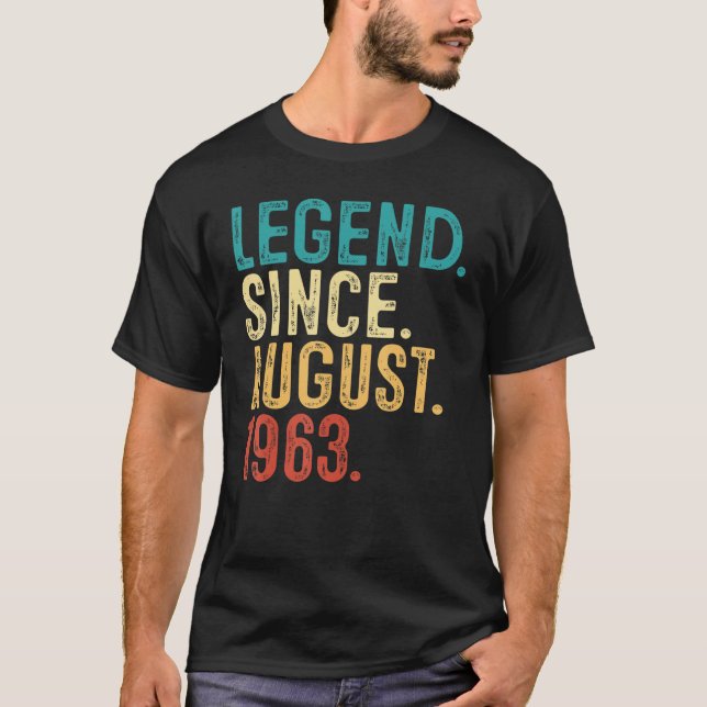 Camiseta Incrível Desde Agosto De 1963 59º Bday 59 Anos (Frente)