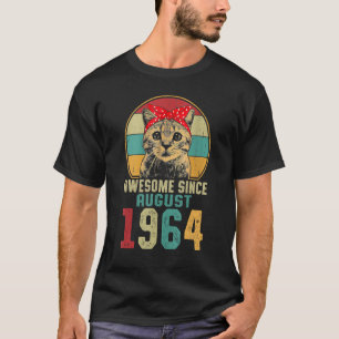 Camiseta Incrível Desde Agosto De 1964, 59 Anos, Cat Birthd