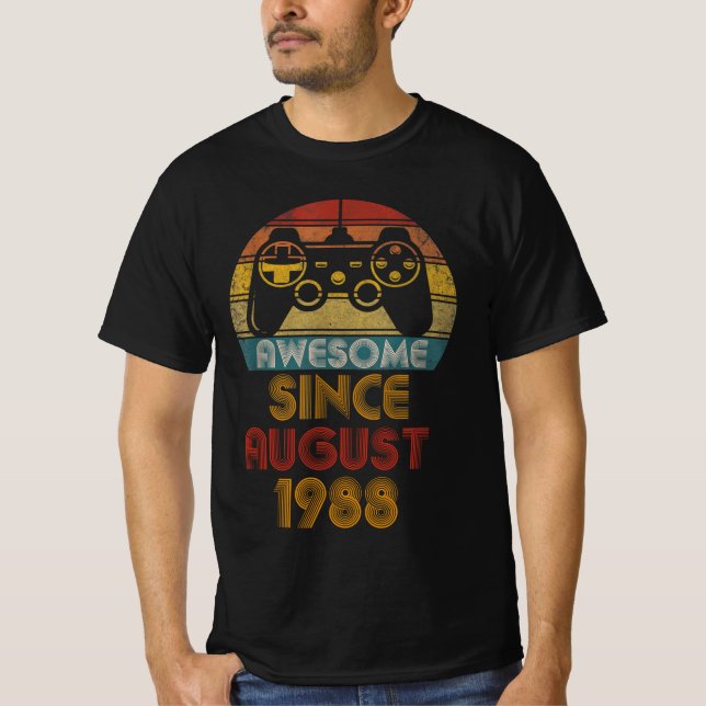 Camiseta Incrível Desde Agosto De 1988, Feliz Aniversário G (Frente)