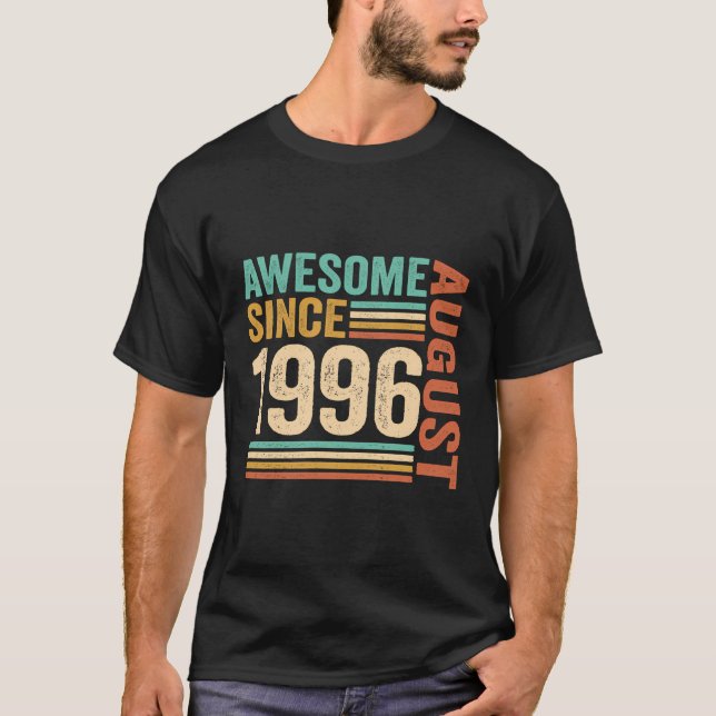 Camiseta Incrível Desde Agosto De 1996 27 Anos De Idade 27  (Frente)