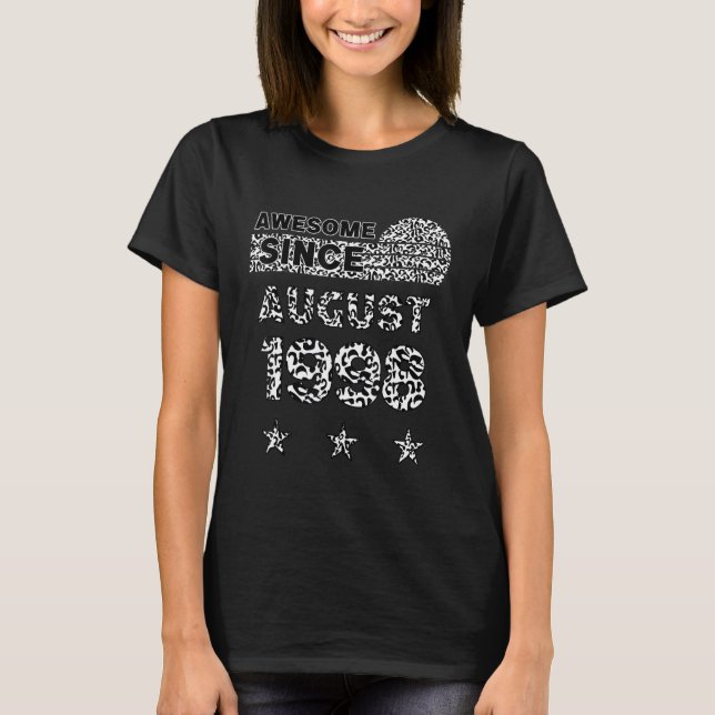 Camiseta Incrível Desde agosto de 1998 Leopard 1998 August  (Frente)