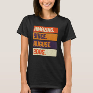 Camiseta Incrível desde agosto de 2005 Retro 18 Anos 18
