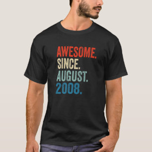 Camiseta Incrível Desde Agosto De 2008 14 Aniversário 14 An