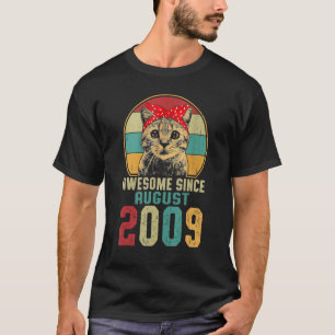 Camiseta Incrível Desde Agosto De 2009 14 Anos De Cat Birth