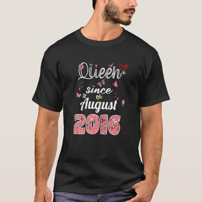 Camiseta Incrível Desde Agosto De 2016 Flores 2016 August B (Frente)