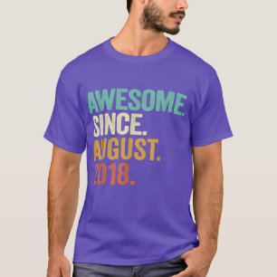 Camiseta Incrível desde agosto de 2018 4º Aniversário Prese