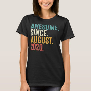Camiseta Incrível Desde Agosto De 2020 segundo aniversário