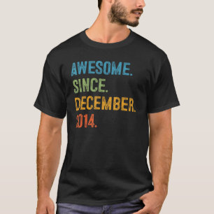 Camiseta Incrível Desde Dezembro 2014 8º Aniversário 8 Ano