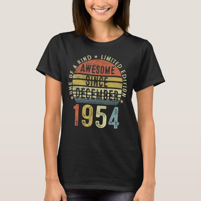 Camiseta Incrível Desde Dezembro De 1954 68 Anos 68 Anos Na (Frente)