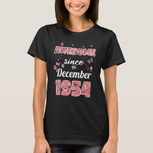 Camiseta Incrível desde dezembro de 1954 flores em 1954 dez