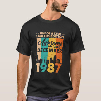 Camiseta Incrível Desde Dezembro De 1987 Vintage 34º Aniver