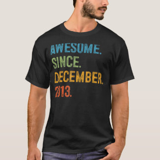 Camiseta Incrível Desde dezembro de 2013 9.o Aniversário 9 