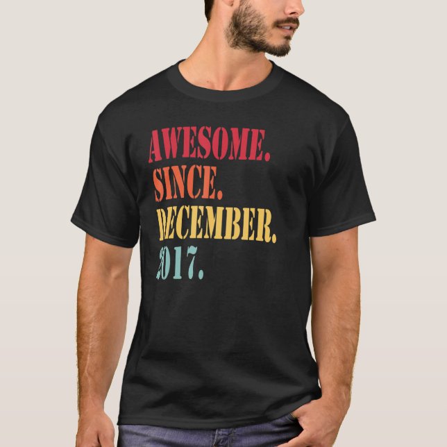 Camiseta Incrível Desde Dezembro De 2017 Para 5 Bi De 5 Ano (Frente)