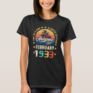 Camiseta Incrível desde fevereiro de 1933 Vintage 89th Birt
