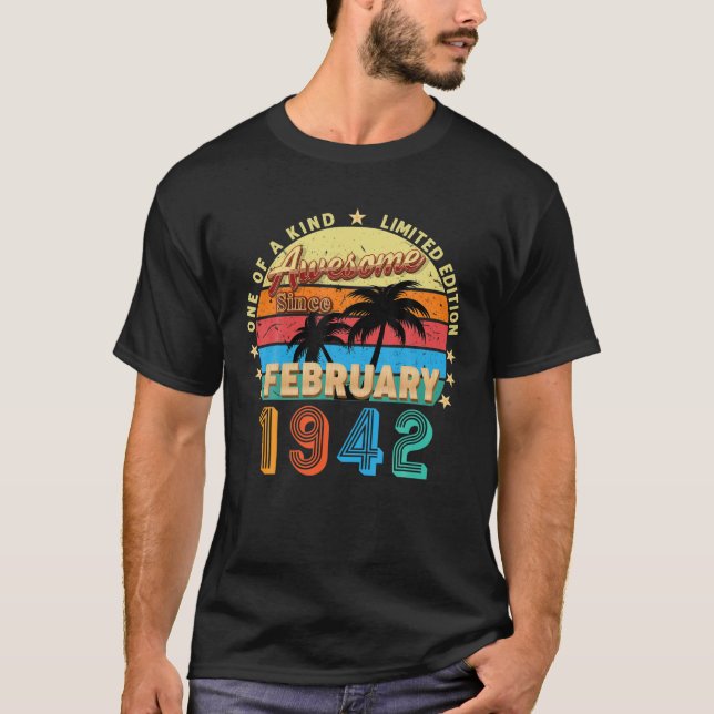 Camiseta Incrível Desde Fevereiro De 1942, 80 Birthday Limi (Frente)