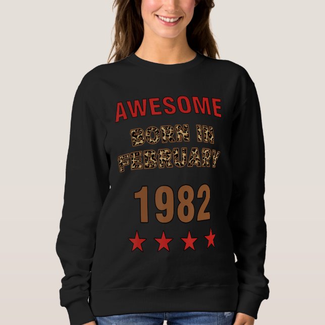Camiseta Incrível desde fevereiro de 1982 Impressão Leopard (Frente)