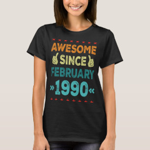 Camiseta Incrível Desde Fevereiro De 1990 33 Anos 33 Anos
