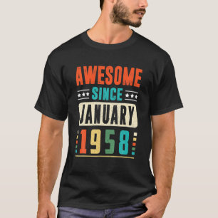 Camiseta Incrível Desde Janeiro De 1958 63 Anos De Idade 63