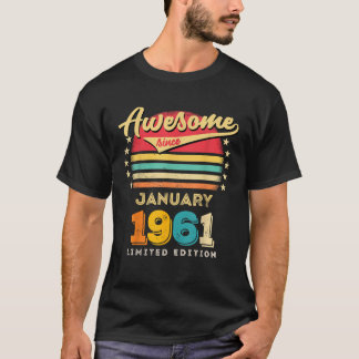 Camiseta Incrível Desde Janeiro De 1961 Aniversário
