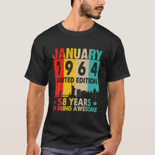 Camiseta Incrível Desde Janeiro De 1964 58º Aniversário Vin